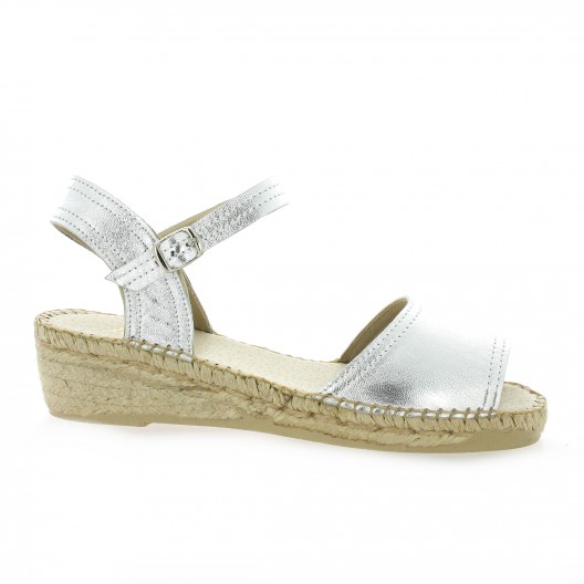 espadrilles compensees argentees