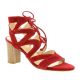 Brenda zaro Nu pieds cuir velours rouge