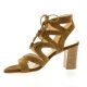 Brenda zaro Nu pieds cuir velours cognac