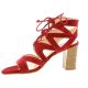 Brenda zaro Nu pieds cuir velours rouge