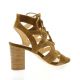 Brenda zaro Nu pieds cuir velours cognac