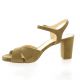 Brenda zaro Nu pieds cuir velours taupe