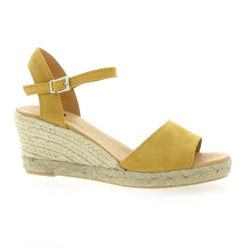 espadrille compensée jaune