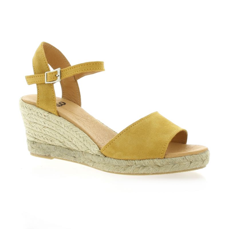espadrille compensée jaune