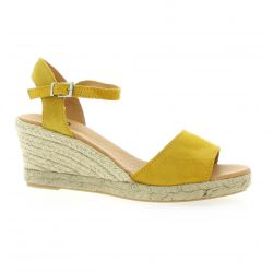 Pao Espadrille cuir velours ocre