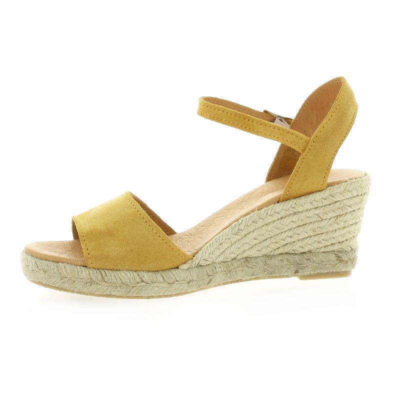 espadrille compensée jaune