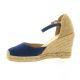 Pao Espadrille cuir velours marine