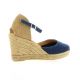 Pao Espadrille cuir velours marine