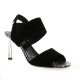 Elizabeth stuart Nu pieds cuir velours noir