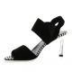 Elizabeth stuart Nu pieds cuir velours noir