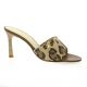 Elizabeth stuart Nu pieds cuir velours leopard