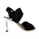 Elizabeth stuart Nu pieds cuir velours noir