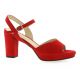 Vidi studio Nu pieds cuir velours rouge