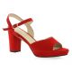 Vidi studio Nu pieds cuir velours rouge