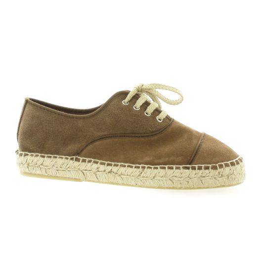 Pao Espadrille cuir velours vison