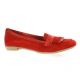 So send Mocassins cuir velours rouge