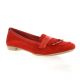 So send Mocassins cuir velours rouge