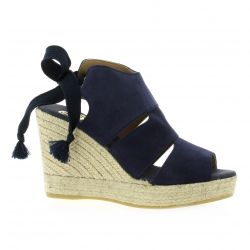 Pao studio Espadrille cuir velours marine