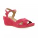 Exit Nu pieds cuir velours framboise