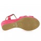 Exit Nu pieds cuir velours framboise