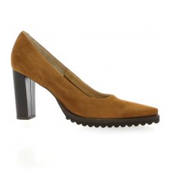 Vidi studio Escarpins cuir velours camel