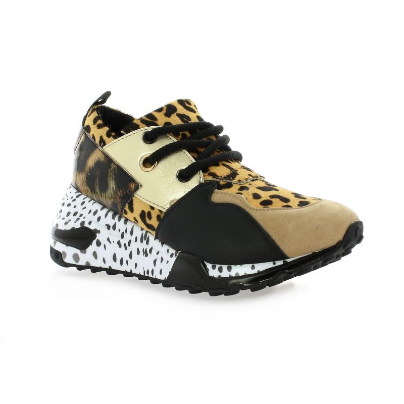 Steve Madden chaussures baskets cuir velours léopard Cliff