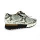 Benoite c Baskets cuir python noir/blanc