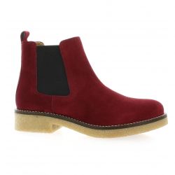 Exit Boots cuir velours bordeaux