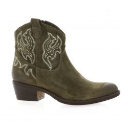 Paoyama Boots cuir velours taupe