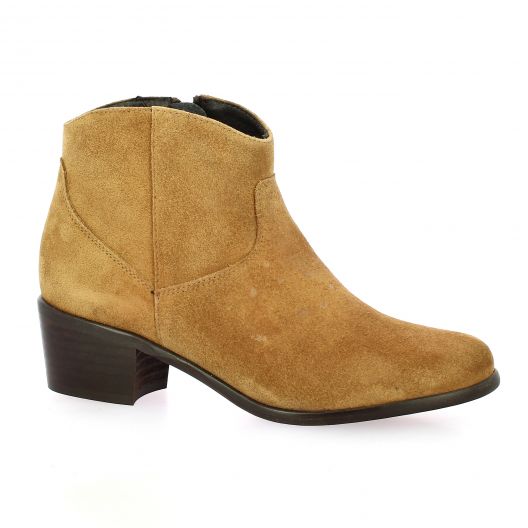 Elizabeth stuart Boots cuir velours cognac