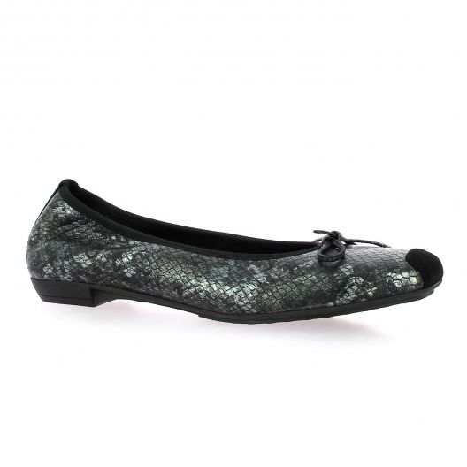 Elizabeth stuart Ballerines cuir serpent noir