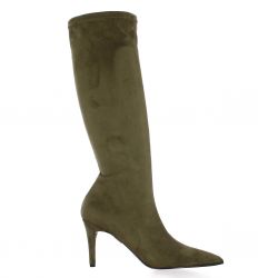 Elizabeth stuart Bottes cuir velours taupe