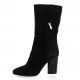 Pao Boots cuir velours noir