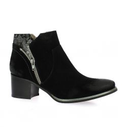 Mkd Boots cuir velours noir/serpent