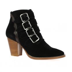 Ambiance Boots cuir velours noir