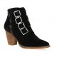 Ambiance Boots cuir velours noir