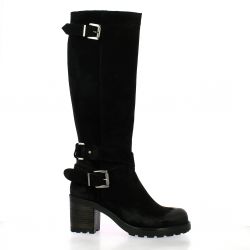 Pao Bottes cuir velours noir