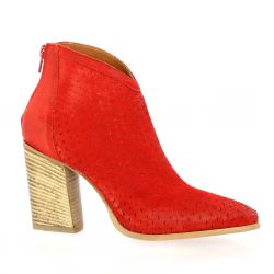 Spazio 08 Boots cuir velours rouge