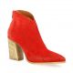 Spazio 08 Boots cuir velours rouge
