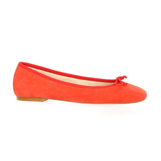 Exit Ballerines cuir velours corail