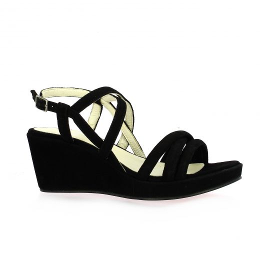 Exit Nu pieds cuir velours noir