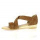 Exit Nu pieds cuir velours cognac