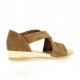 Exit Nu pieds cuir velours cognac