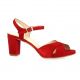 Brenda zaro Nu pieds cuir velours rouge