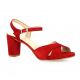 Brenda zaro Nu pieds cuir velours rouge