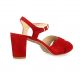 Brenda zaro Nu pieds cuir velours rouge