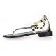 Elizabeth stuart Nu pieds cuir noir