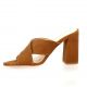 Exit Nu pieds cuir velours cognac