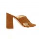 Exit Nu pieds cuir velours cognac