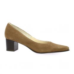 Vidi studio Escarpins cuir velours camel